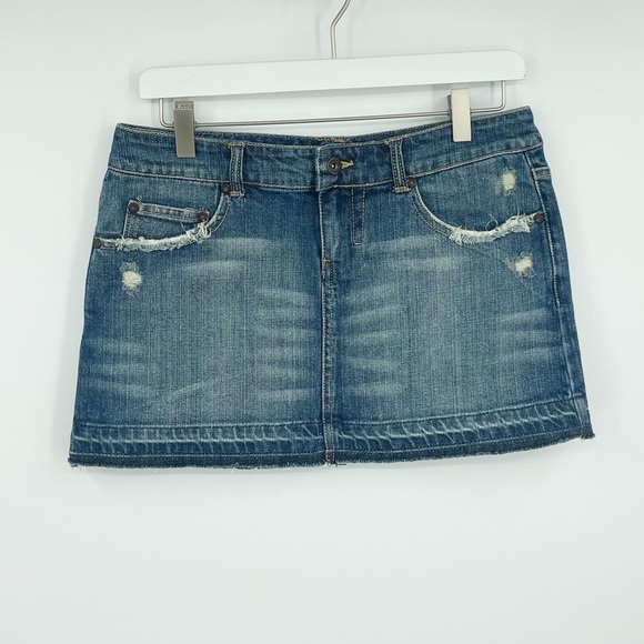 Vintage Y2K Mini Skirt Denim SZ 7 - Picture 5 of 6